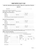 Hợp đồng đặt cọc mua bán nhà đất