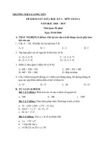 Đề thi học kì 1 môn Toán lớp 6 năm 2018 - 2019 THCS Lê Lợi | Toán học, Lớp 6 - Ôn Luyện