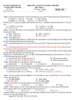 Đề thi học kì 1 môn Sinh học 12 năm 2020-2021 có đáp án - Trường THPT Trần Phú