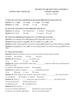 Đề thi học kì 1 môn Tiếng Anh 12 năm 2020-2021 có đáp án - Trường THPT Thạnh Lộc