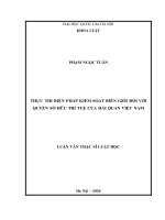 Thực thi biện pháp kiểm soát biên giới đối với quyền sở hữu trí tuệ của hải quan việt nam 