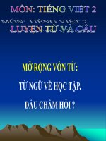 bài Luyện từ và câu - Mở rộng vốn từ Từ ngữ về học tập Dấu chấm hỏi | Ngữ văn, Lớp 2 - Ôn Luyện