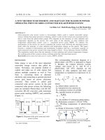 MỘT PHƯƠNG PHÁP MỚI XÁC ĐỊNH VÀ DUY TRÌ ĐIỂM LÀM VIỆC CÓ CÔNG SUẤT CỰC ĐẠI CỦA HỆ THỐNG ĐIỆN MẶT TRỜI NỐI LƯỚI
