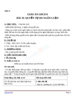 Giáo án GDCD 8 bài 19 Quyền tự do ngôn luận | Lớp 8 - Ôn Luyện