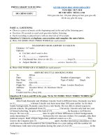 Đề thi HSG tiếng anh lớp 9 năm học 2017 – 2018 huyện Tam Dương có đáp án