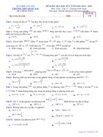 Đề thi học kì 1 môn Toán lớp 11 năm 2019 – 2020 THPT Quốc Oai | Toán học, Lớp 11 - Ôn Luyện