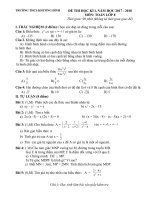 Đề thi học kì I toán 8 năm học 2017 - 2018