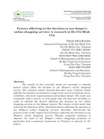 Factors affecting to the decision to use shopee’s online shopping service: A research in Ho Chi Minh City