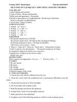 Đề cương ôn tập tiếng anh 6 học kì 1 năm học 2018 – 2019 trường THCS Thanh Quan