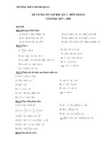 Đề cương ôn tập toán 8 học kì 1 năm học 2017 – 2018 trường THCS Thanh Quan