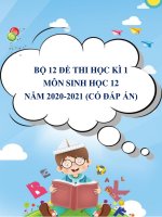 Bộ 12 đề thi học kì 1 môn sinh học 12 năm 2020 2021 (có đáp án)
