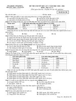 Đề thi học kì 1 môn Địa lí 11 năm 2020-2021 có đáp án - Trường THPT Vĩnh Yên