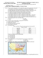 Đề thi học kì 1 môn Địa lớp 11 chuyên Lê Quý Đôn ban A năm 2019 - 2020 | Lớp 11, Địa lý - Ôn Luyện