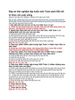 Đáp án trắc nghiệm tập huấn môn Toán sách Kết nối tri thức vớicuộc sống