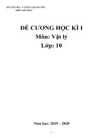 Đề cương ôn tập học kì 1 môn Vật lý lớp 10 THPT Yên Hòa năm 2020 - 2021 | Vật Lý, Lớp 10 - Ôn Luyện