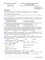 Đề thi THPT Quốc gia 2014 môn Hóa học khối B mã 683 | Đề thi đại học, Hóa học - Ôn Luyện