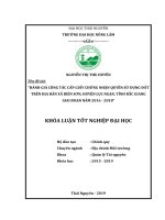 Đánh Giá Công Tác Cấp Giấy Chứng Nhận Quyền Sử Dụng Đất Trên Địa Bàn Xã Biên Sơn, Huyện Lục Ngạn