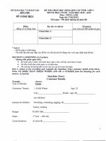 Đề thi - Đáp án môn Tiếng Anh lớp 9. Năm 2018-2019