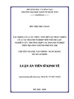 Tác động của cấu trúc vốn đến sự phát triển của các doanh nghiệp mới thành lập: Nghiên cứu trường hợp các doanh nghiệp trên địa bàn thành phố Hà Nội