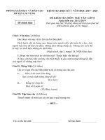 Đề và đáp án đề thi Ngữ văn 8  học kì 1 năm học 2019-2020