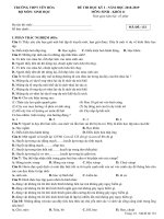 Đề thi thử học kì 1 môn Sinh lớp 12 năm 2020 - 2021 THPT Yên Hòa - Đề số 3 | Lớp 12, Sinh học - Ôn Luyện