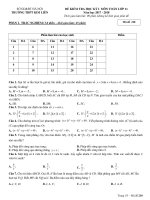 Đề kiểm tra học kì 1 môn Toán lớp 11 năm học 2017-2018 – Trường THPT Kim Liên (Mã đề 210)