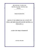 Quản lý tài chính tại các cơ sở y tế công lập trên địa bàn huyện mường la tỉnh sơn la 
