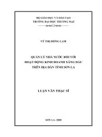 Quản lý nhà nước đối với hoạt động kinh doanh xăng dầu trên địa bàn tỉnh sơn la 