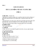 Giáo án GDCD 8 bài 11 Lao động tự giác và sáng tạo | Lớp 8 - Ôn Luyện