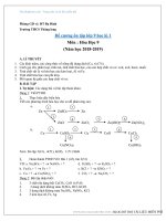 Đề cương ôn tập hóa 9 học kì 1 năm học 2018 – 2019 trường THCS Thăng Long