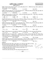 Đề kiểm tra 15 phút môn vật lý lớp 9 mã 931 | Vật lý, Lớp 9 - Ôn Luyện
