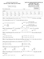 Đề kiểm tra định kì môn toán hình chương 3 lớp 12 năm 2018 trường THPT triệu quang phục mã 101 | Toán học, Lớp 12 - Ôn Luyện