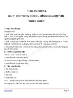 Giáo án GDCD 6 bài 7 Yêu thiên nhiên, sống hòa hợp với thiên nhiên | GDCD, Lớp 6 - Ôn Luyện