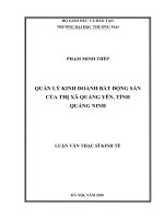 Quản lý kinh doanh bất động sản của thị xã quảng yên, tỉnh quảng ninh 