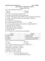 Đề cương ôn tập sinh 6 học kì 1 năm học 2018 – 2019 trường THCS Thanh Quan