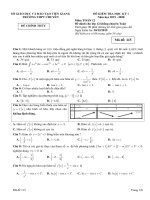 Đề kiểm tra học kì 1 môn Toán lớp 12 năm học 2019-2020 – Trường THPT Chuyên Tiền Giang (Mã đề 115)