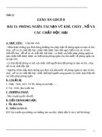 Giáo án GDCD 8 bài 15 Phòng ngừa tai nạn vũ khí cháy nổ và các chất độc hại | Lớp 8 - Ôn Luyện
