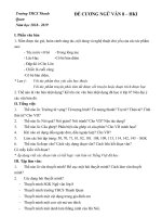 Đề cương ôn tập ngữ văn 8 học kì 1 năm học 2018 – 2019 trường THCS Thanh Quan