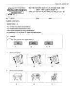 Đề thi học kì 1 môn Tiếng Anh 10 năm 2020-2021 có đáp án - Trường THPT Vĩnh Yên