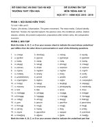 Đề cương ôn tập môn Tiếng Anh lớp 12 năm học 2018-2019 – Trường THPT Yên Hòa