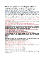 Đáp án trắc nghiệm môn Hoạt động trải nghiệm bộ sách Vì sựbình đẳng và dân chủ trong giáo dục