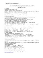 Đề cương ôn tập hóa 8 học kì 1 năm học 2016 – 2017 trường THCS Thanh Quan