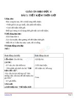 Giáo án Đạo đức 4 bài 5 Tiết kiệm thời giờ | Lớp 4 - Ôn Luyện