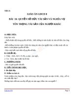 Giáo án GDCD 8 bài 16 Quyền sở hữu tài sản và nghĩa vụ tôn trọng tài sản của người khác | Lớp 8 - Ôn Luyện
