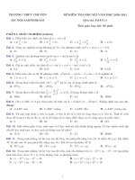 Đề kiểm tra học kì 1 môn Toán lớp 11 năm học 2020-2021 – Trường THPT Chuyên Hà Nội Amsterdam