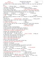 Đề thi thử giữa kì 2 môn Sinh lớp 10 năm 2018 - 2019 có đáp án | Lớp 10, Sinh học - Ôn Luyện