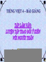 bài Tập làm văn - Luyện tập trao đổi ý kiến với người thân | Ngữ văn, Lớp 4 - Ôn Luyện