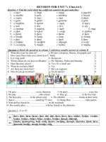 Một số bài ôn tập tiếng anh 6 học kì 2 Unit 7 trường THCS Đinh Trang Hòa