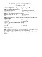 Lịch sử 6 - Đề kiểm tra 45 phút Lịch sử 6 học kỳ 1