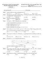 Đề thi giữa học kì 1 môn Toán lớp 12 năm 2020 - 2021 kèm đáp án | Toán học, Lớp 12 - Ôn Luyện